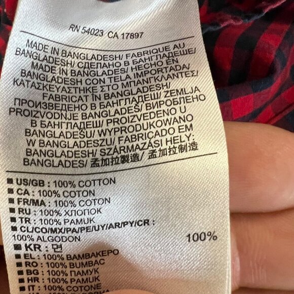 Banana Republic Men's Tailored Slim Fit Button Up Shirt Red/Blue Check Large - Picture 9 of 9